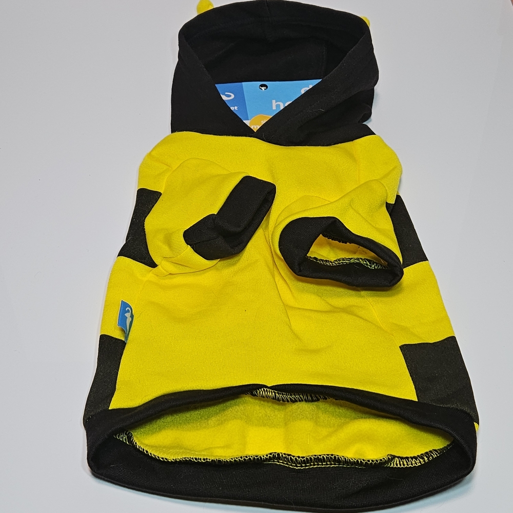 Animal Planet Yellow and Black Bumble Bee Dog Cat Pet Hoodie - Size Medium